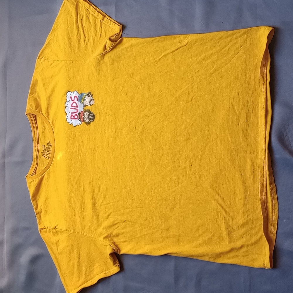 Cheech and Chong Buds T-Shirt Mens Size XL Yellow Up in Smoke Logo